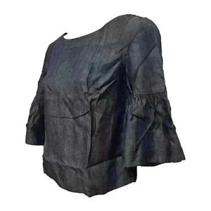 White House Black Market Petite Emma Denim Blue Chambray Shirt Sz 00P; $89